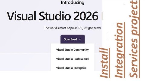How to install ssis in Visual Studio 2026