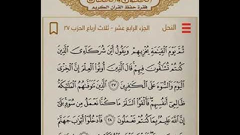 سورة  النحل  الجزء الرابع عشر