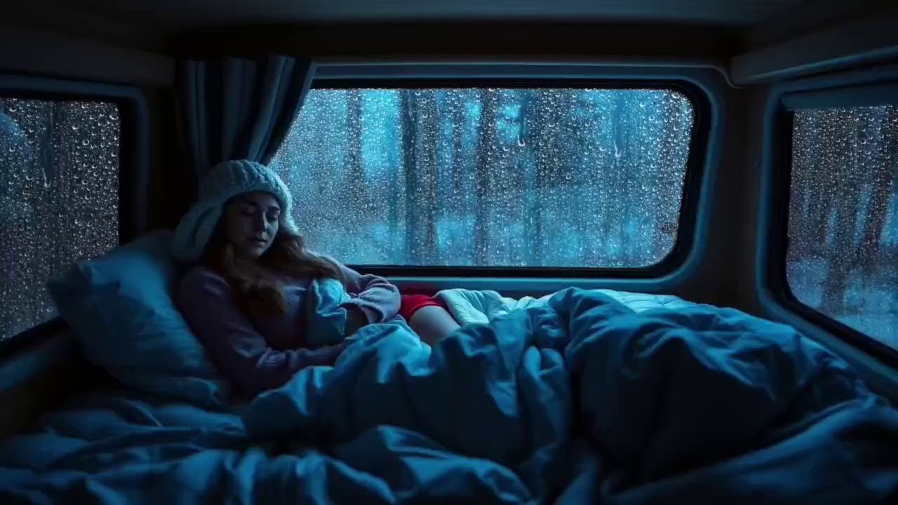Midnight Thunderstorm Outside the Window ⛈️ Rain on Window 🌧️ Rain ASMR for Calm Mind RAIN ON CAR