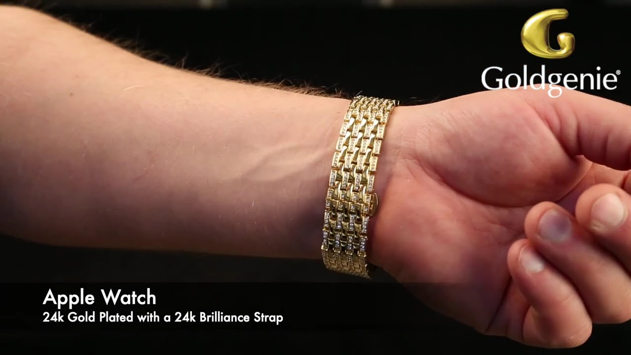 Gold Apple Watch 7 | Swarovski Crystal bracelet | Brilliance strap | 24k Gold | Goldgenie | Video