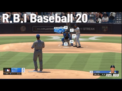   오랜만에 나온 Pc야구게임 R B I Baseball 20 토론토 블루제이스 Vs 뉴욕양키스