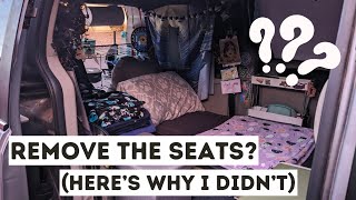 Why I DID NOT Remove the Seats in my Current Minivan Camper Conversion (Although I Did in the Past)