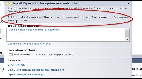 C#: Two ways to fix error the connection was not closed The connection