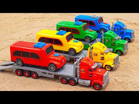 Semi Trucks, Toy Buses and Car Carrier Vehicles Transport Mission | Story of Playing with Toys fun