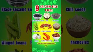 Top 9 Calcium Rich Foods   #calcium #shortsfeed #shorts #viral #health #diet