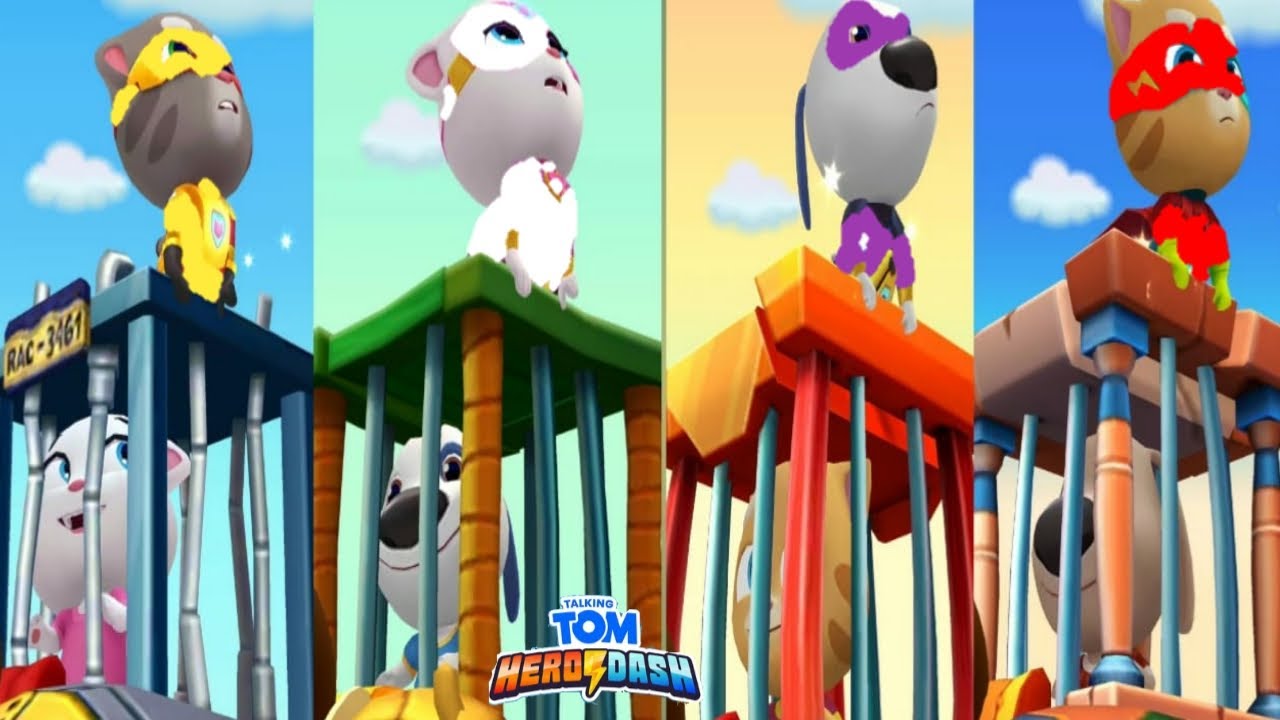 🦝⚡ Invasão dos guaxinins em Talking Tom Hero Dash! (TODOS os