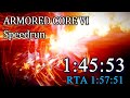 【ARMORED CORE 6】NG Any% Speedrun 1:45:53 (RTA in 1:57:51)【Ver.1.04】