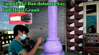 Cara mudah membuat motif granit || tiang pilar motif granit || tiang pilar