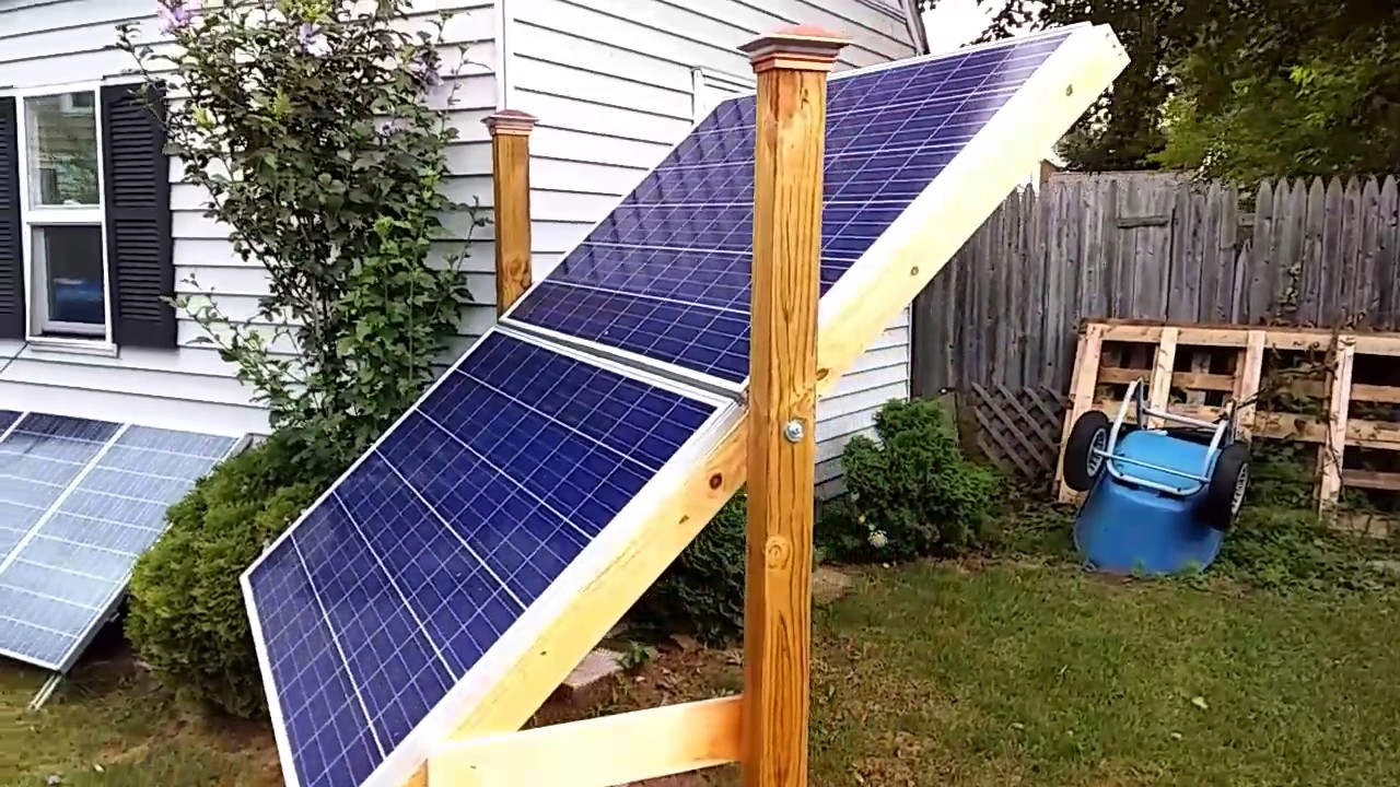 Adjustable solar panel rack - YouTube