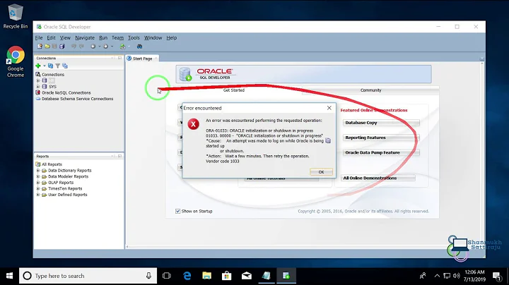 Simple Solution for Error ORA-01033 ORACLE initialization or shutdown in progress 2020