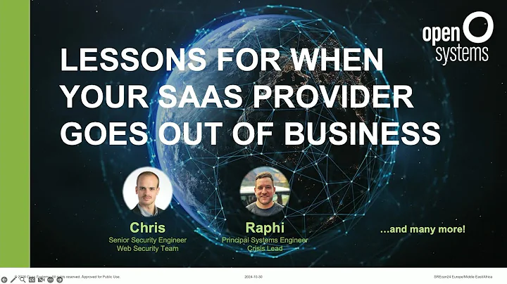 SREcon24 Europe/Middle East/Africa - When Your SaaS Provider Goes out of Business – Lessons from...