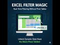 Excel FILTER Formula Explained: Real-Time Filtering Without Pivot Tables
