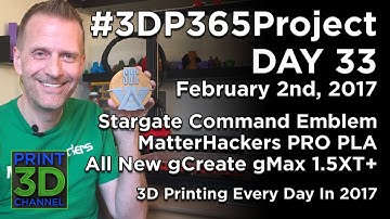 #3DP365Project - Day 33 - Stargate Command Emblem - MatterHackers PRO PLA & gCreate gMax 1.5XT+