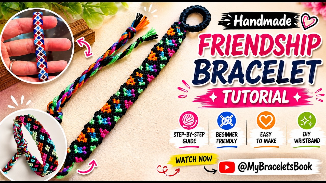 😍 Easy & Beautiful Thread Bracelet Tutorial | DIY Friendship Bracelet Pattern #192321 #braceletbook