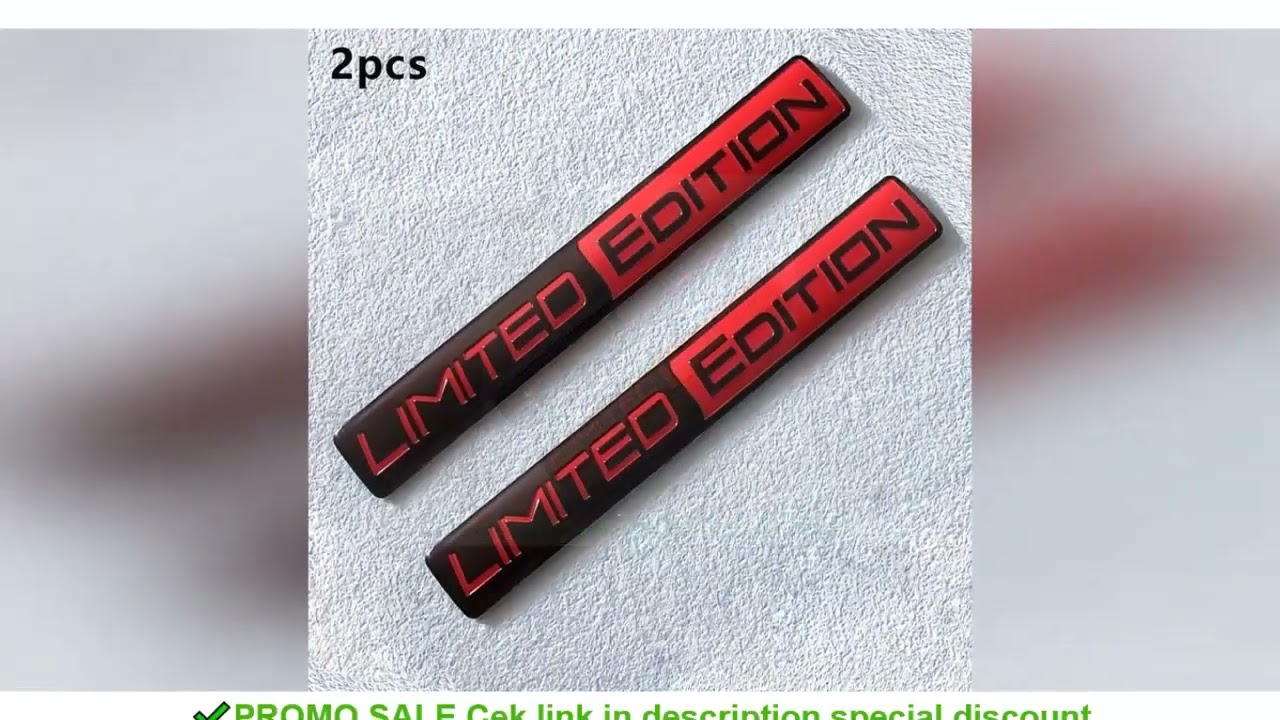 2PCS Limited Edition Emblem 3D Metal Badges Decal Sticker Auto Racing Sport Emblem for Rear Trunk Si