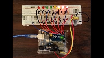 Controlling LEDs using Potentiometer|LED Flowing Lights