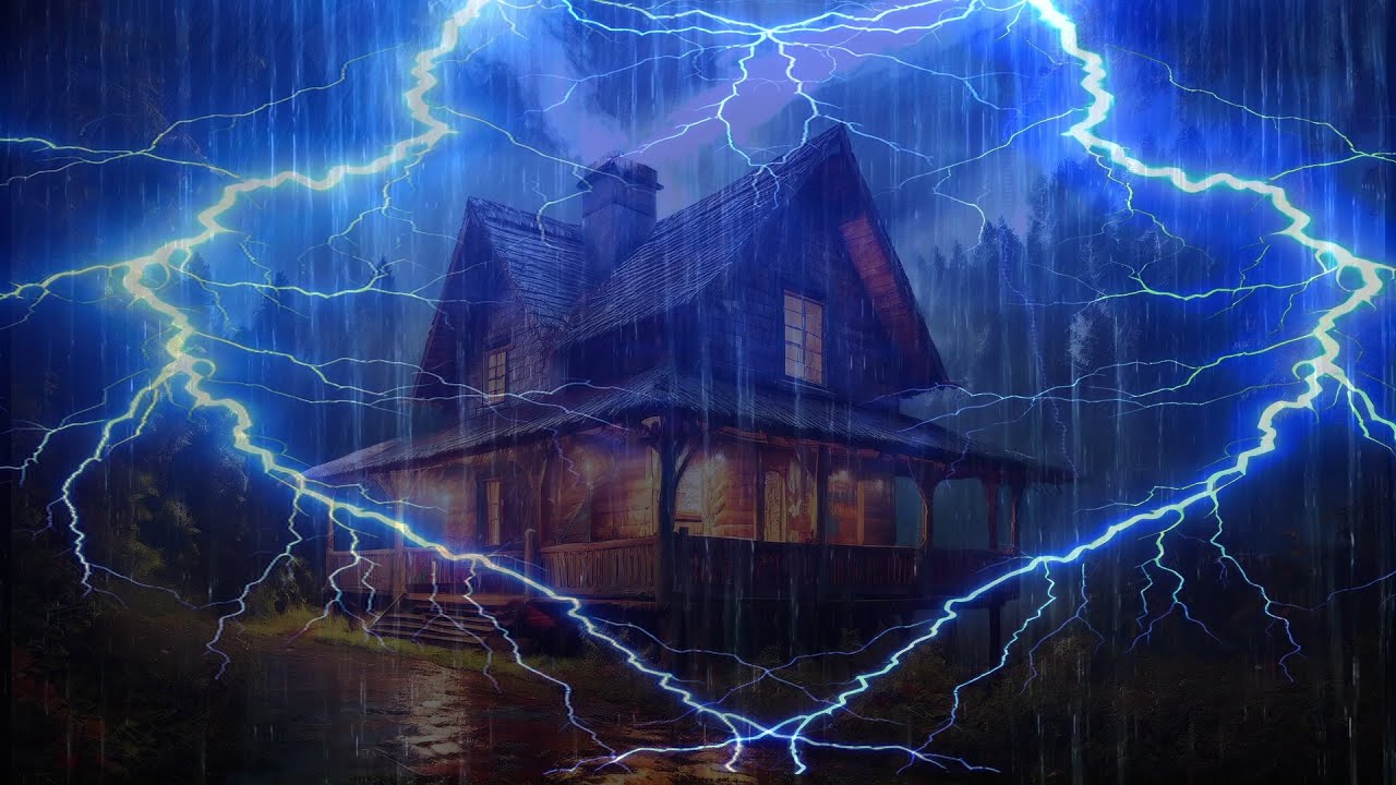 Relaxing Rain, Heavy Thunderstorm Sounds, Thunder & Lightning Ambience for Sleep, Asmr, Sleep, Study