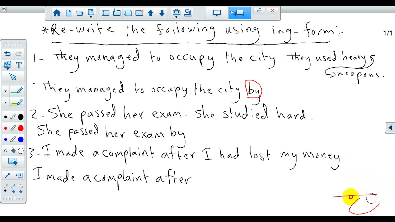 اللغة الانجليزية - الحادي عشر العلمي - ing forms - الاستاذ معتصم ابو زهره - الفاضلية الثانوية