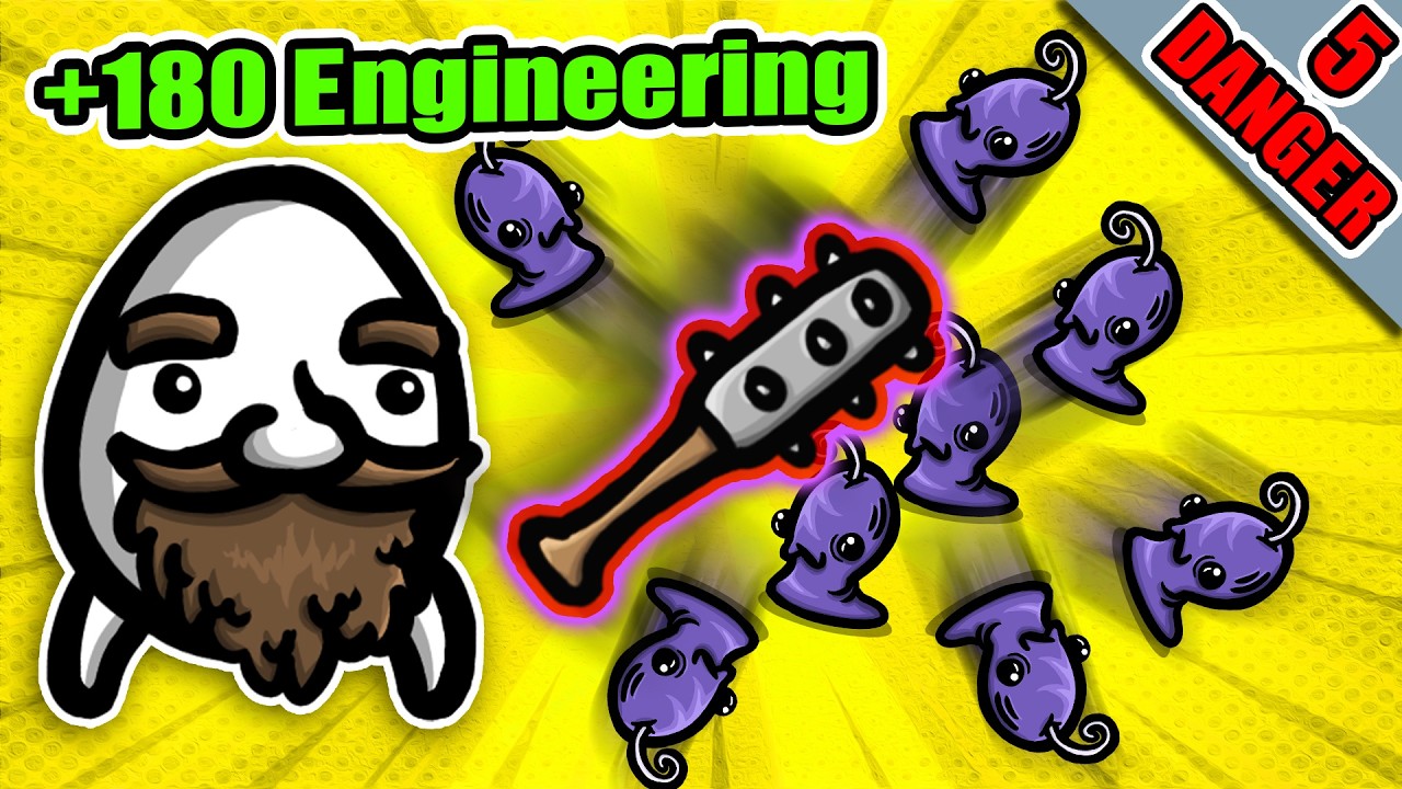 Infinitely stacking Engineering by Killing is broken | Dwarf Brotato Abyssal Terrors Danger 5