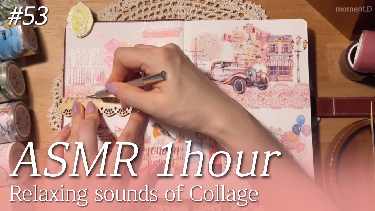 ASMR 편안한 수면을 위한 다꾸 모음 ✨1 Hour Art Journaling Compilation✨ #scrapbooking コラージュ for sleep #53