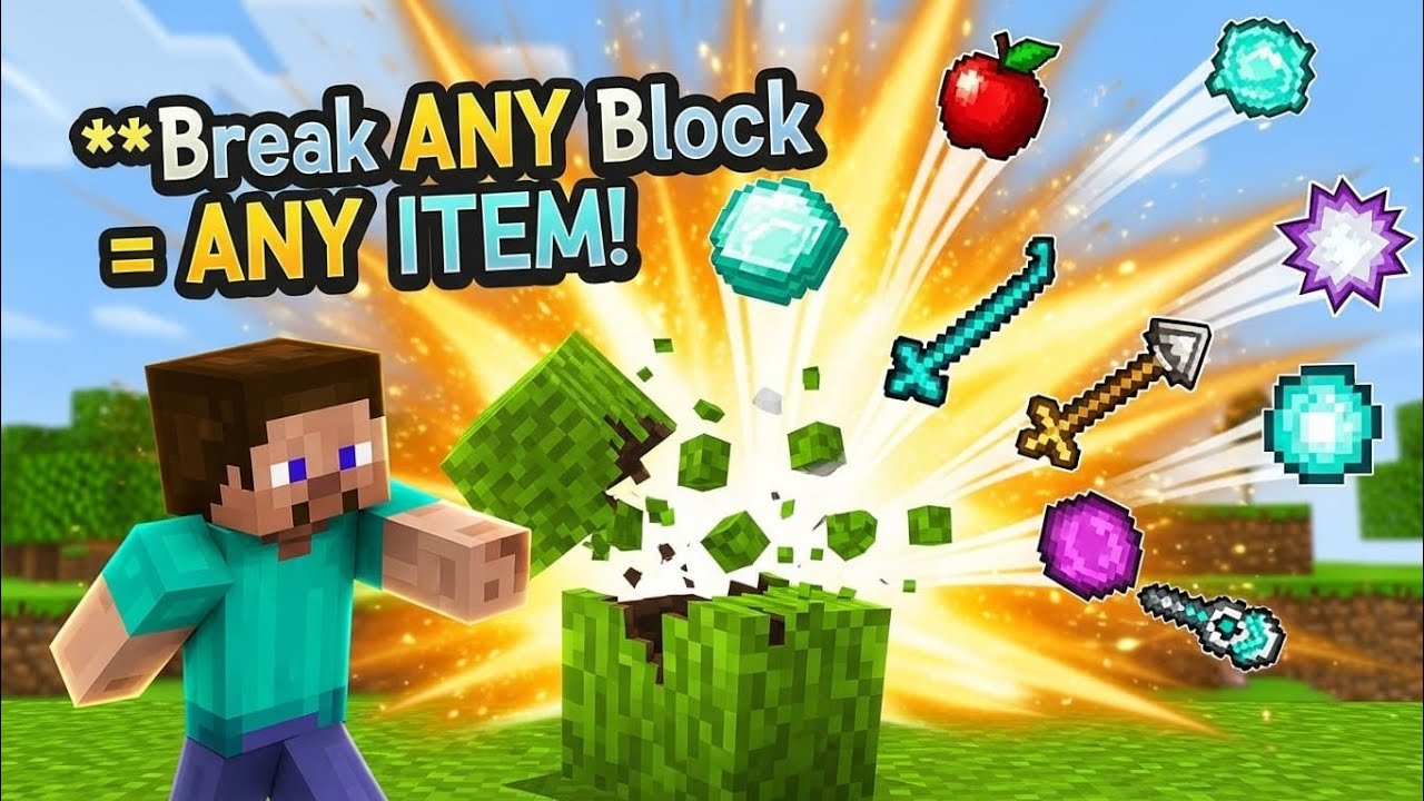 Minecraft PE LIVE – Random Block Drops Mod! | Part 10|| NinjaX YT is live