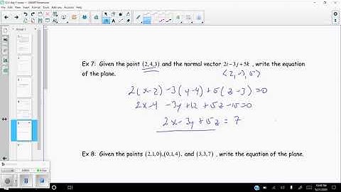 12 5 Equations of Lines and Planes Day 1 Video 2