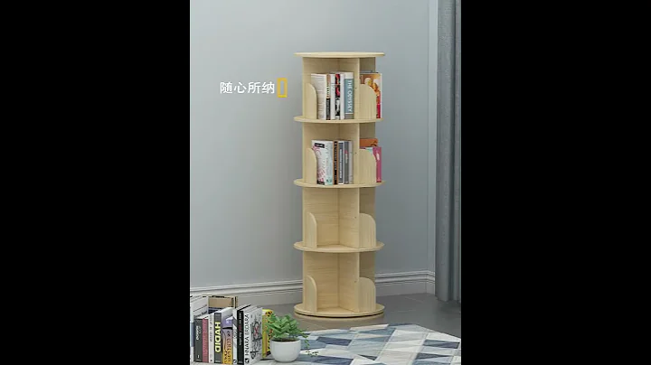 Originality 360 rotate Solid wood bookshelf Simple Student use Multi story Shelf