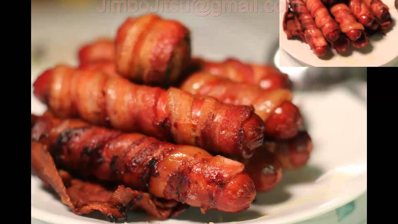 Smoking Bacon Wrapped Hot Dogs Smoking Bacon Wrapped Hot Dogs