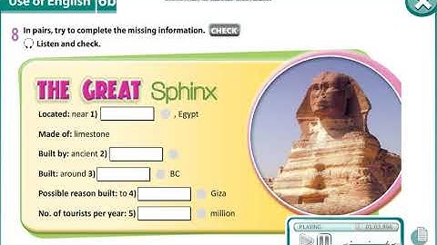 Excel 8 module 6 p67 ex8 Listening The Great Sphinx