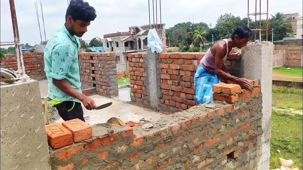 10 inch Brick wall construction. How to build Brick wall easy