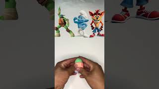 Making Popular Cartoon Characters with Clay! (#tmnt , #crash , #smurf & #tyke )#shorts #art #asmr
