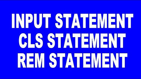 INPUT Statement, CLS Statement, REM Statement in BASIC