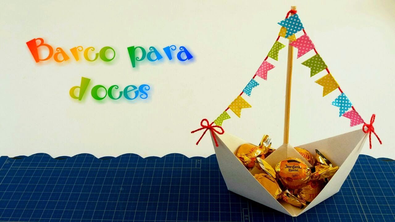Decoraç u00e3o de festa junina barco de origami para colocar doces YouTube -> Decoração De Balões Festa Junina Decoraç u00e3o de festa junina barco de origami para colocar doces YouTube -> Decoração De Balões Festa Junina