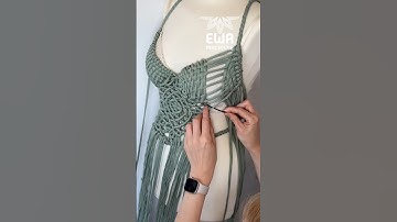 MACRAME CROP TOP “SAGE” in process - how to make macrame crop top #shorts #macrametutorial #macramè