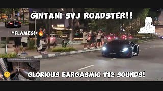 SINGAPORE'S GINTANI SVJ ROADSTER CAUSES CHAOS AT MW!! *Eargasmic* V12 sound! (Start up and send it)