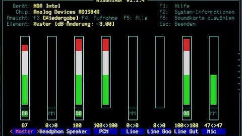 alsamixer automute and unmute