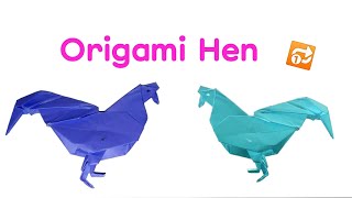 how to make a paper hen  -origami hen (Origami Rooster)