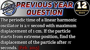 The periodic time of a linear harmonic oscillator is 2𝜋 second with maximum displacement