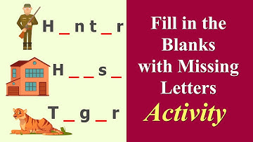 Fill in the blanks with missing letters| complete the words with the missing vowels| kids channel