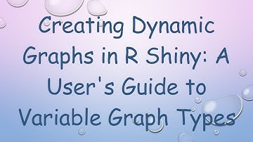 Creating Dynamic Graphs in R Shiny: A User