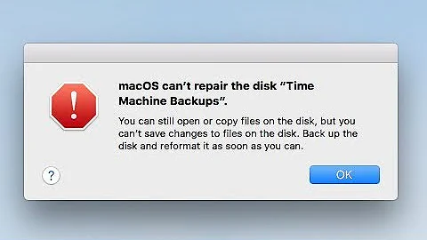 Fixed: MacOS can't repair the disc "Time Machine Backups"