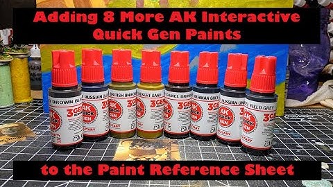 Adding 8 More AK Interactive Quick Gen Paints to the Paint Reference Sheet