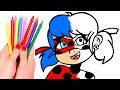 Dibuja y colorea a Ladybug 🐞🎨 Dibujos para niños