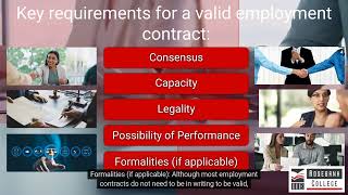 Apply the requirements for a valid contract of employment to a set of facts (LU2/LO4)