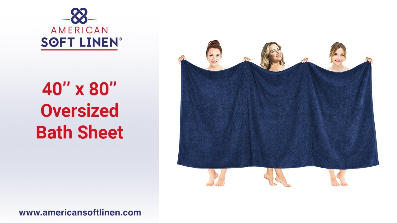 40 x 80 Inch Bath Sheet OVERSIZED 100% Ring Spun Cotton, Luxury & Soft, Maximum Softness & Absorbent