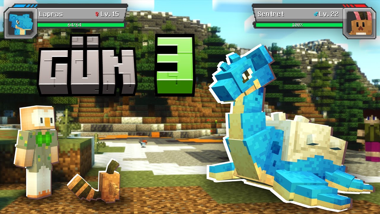 Minecraft'ta POKEMON Dünyasında 100 GÜN GEÇİRDİM! - [Gün 3]