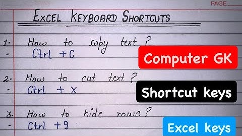 Excel Shortcut keys | Top Excel Keyboard Shortcuts | Most used Excel keys shortcuts 