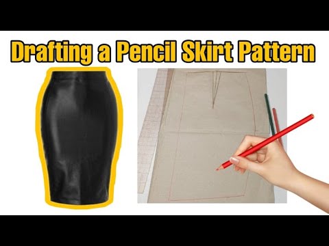 How to Draft a PENCIL SKIRT PATTERN (From a Block Skirt Pattern) - YouTube
