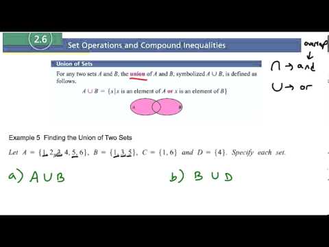 Section 2.6 Example 5 Finding the Union of Two Sets - YouTube