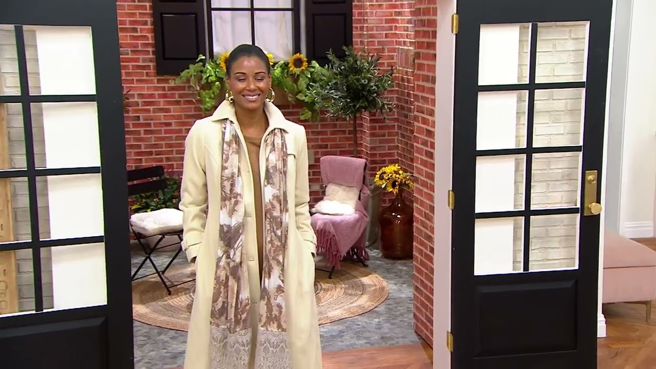 Studio Park x Leah Williams Full Length Fancy Coat on QVC